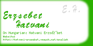 erzsebet hatvani business card